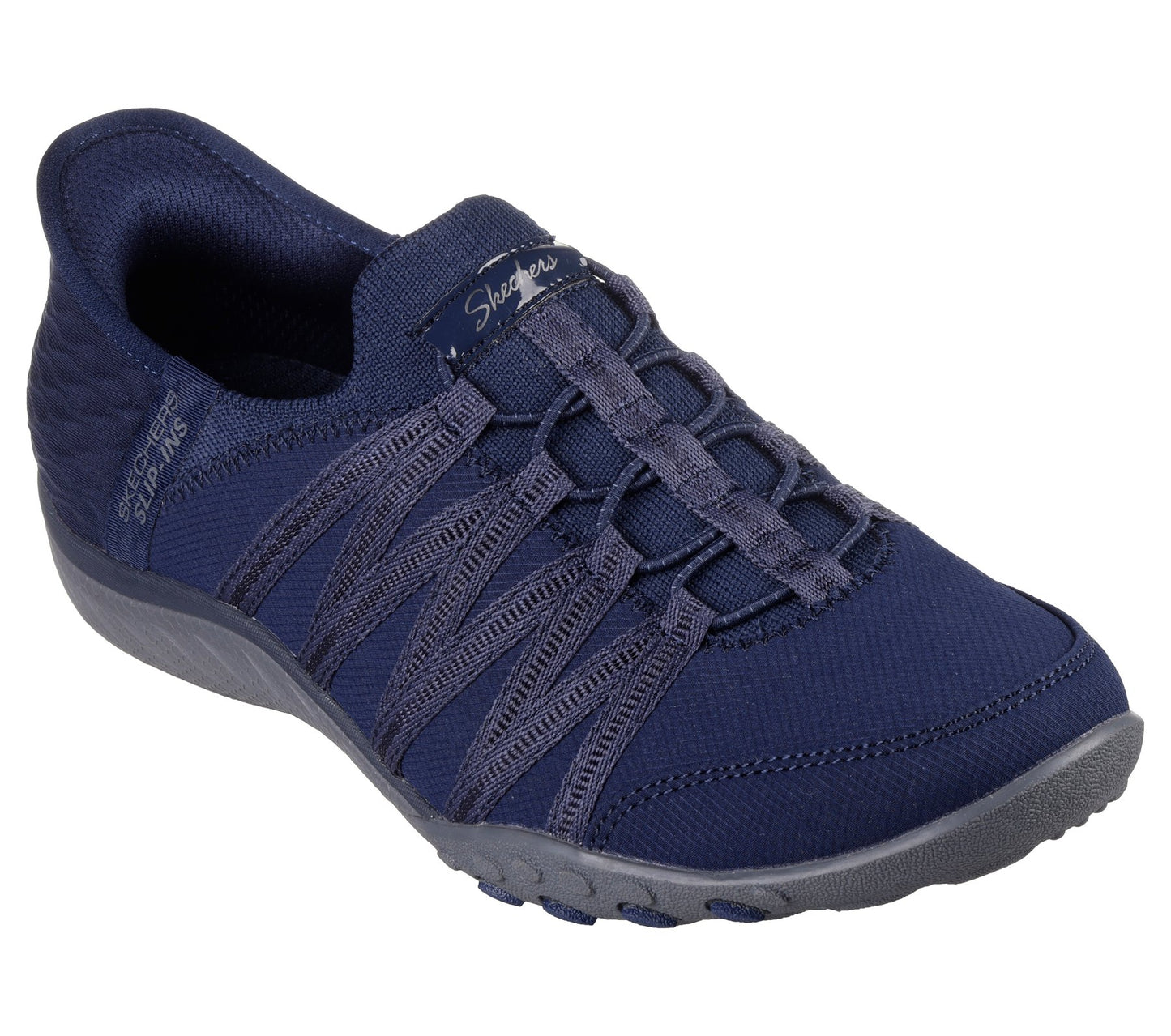 Skechers Women's 100593/NVY Slip-ins Relaxed Fit: Breathe-Easy - Roll-With-Me Trainers Navy Blue