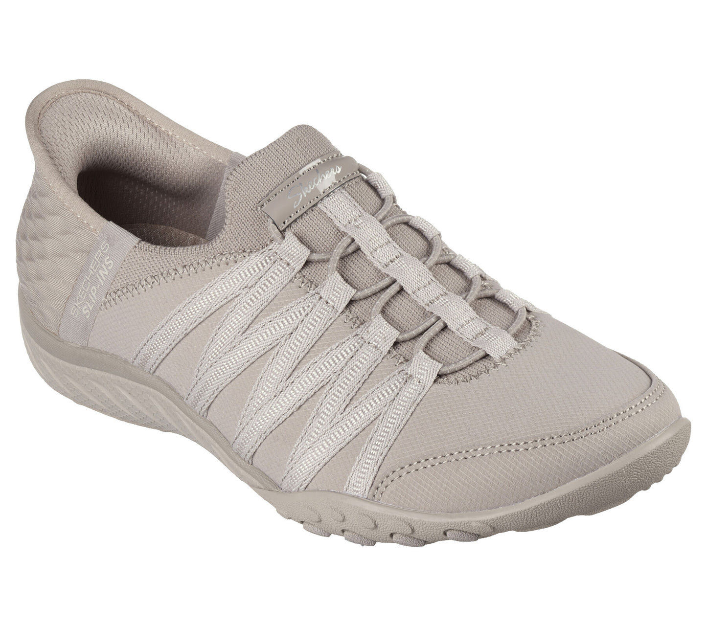 Skechers Women's 100593/TPE Slip-ins Relaxed Fit: Breathe-Easy - Roll-With-Me Trainers Taupe