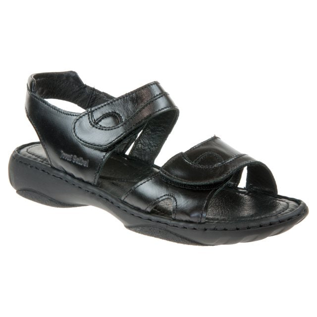 Josef Seibel Women's Debra 19 Leather Adjustable Sandals Black