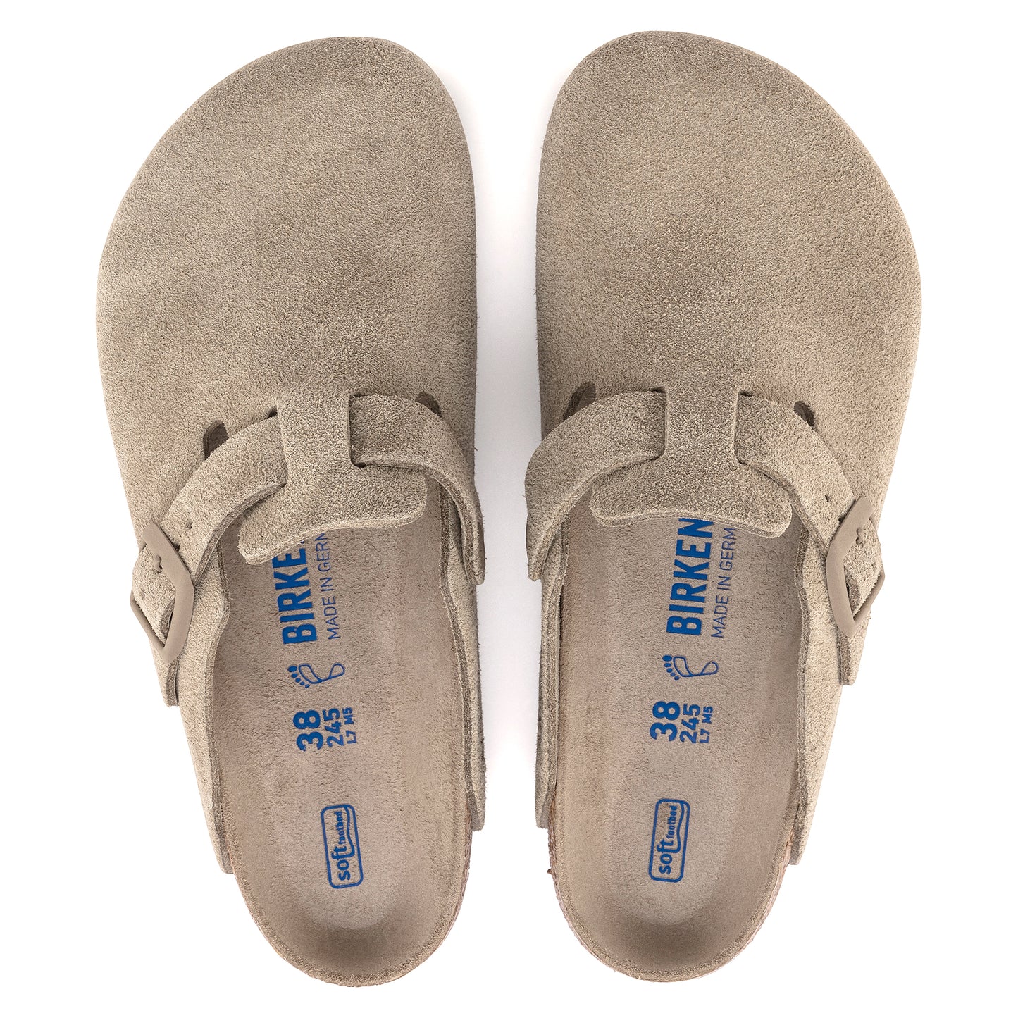 Birkenstock Unisex Boston Casual Clogs Suede Leather Faded Khaki