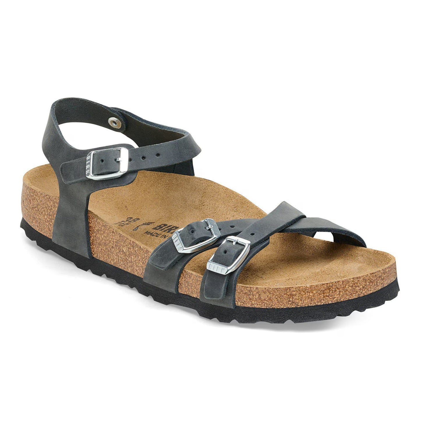 Birkenstock Women's Kumba LEOI Oiled Leather Sandals Black