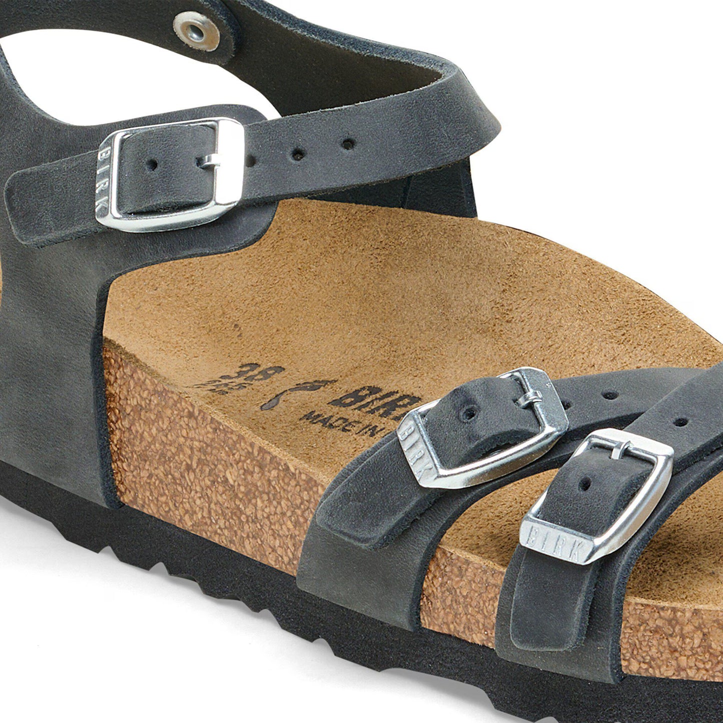 Birkenstock Women's Kumba LEOI Oiled Leather Sandals Black