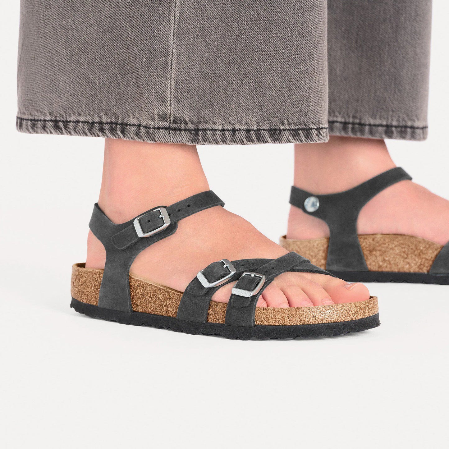 Birkenstock Women's Kumba LEOI Oiled Leather Sandals Black