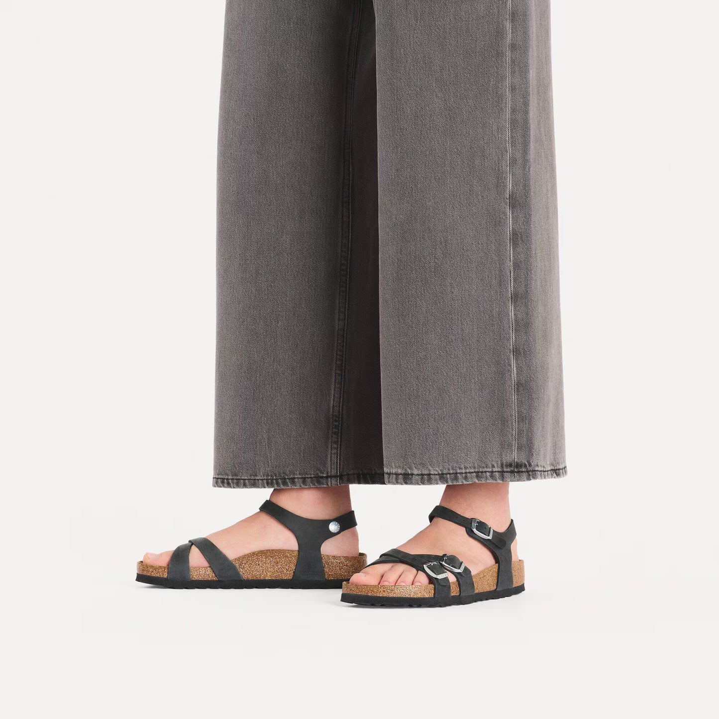 Birkenstock Women's Kumba LEOI Oiled Leather Sandals Black