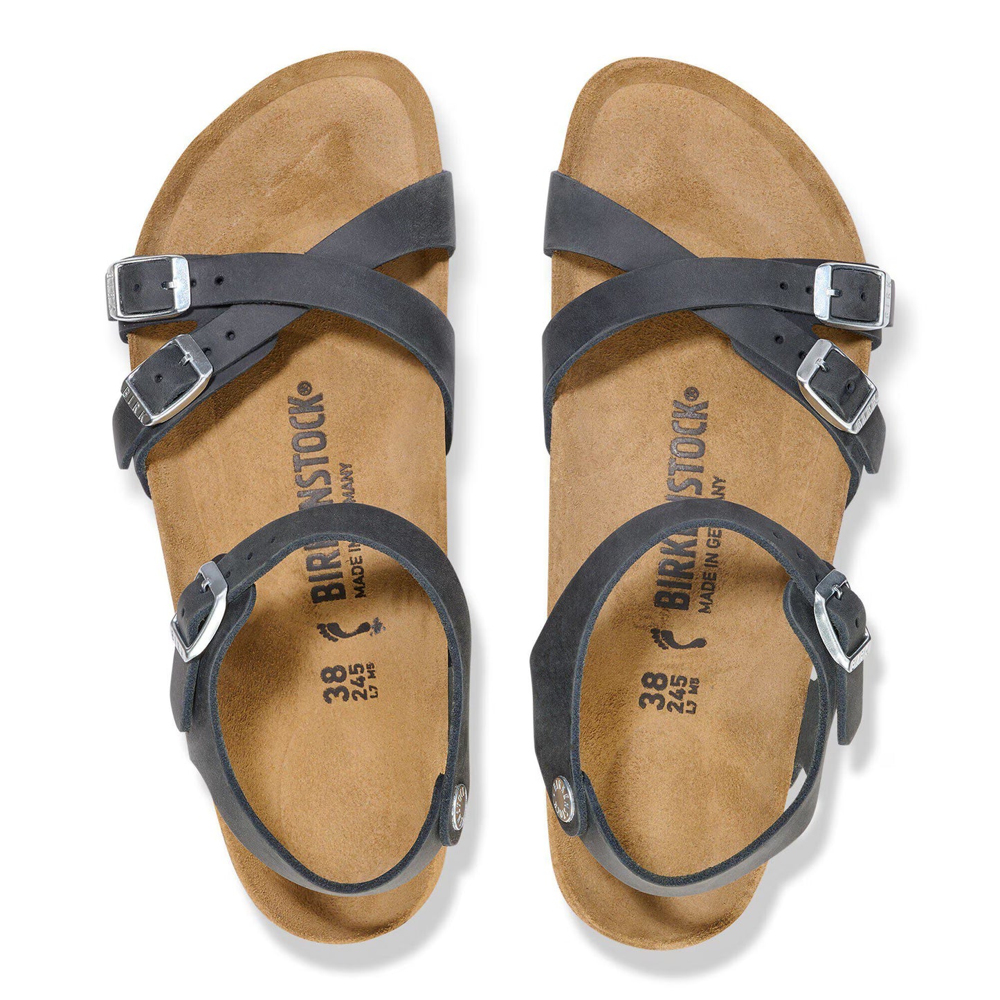 Birkenstock Women's Kumba LEOI Oiled Leather Sandals Black