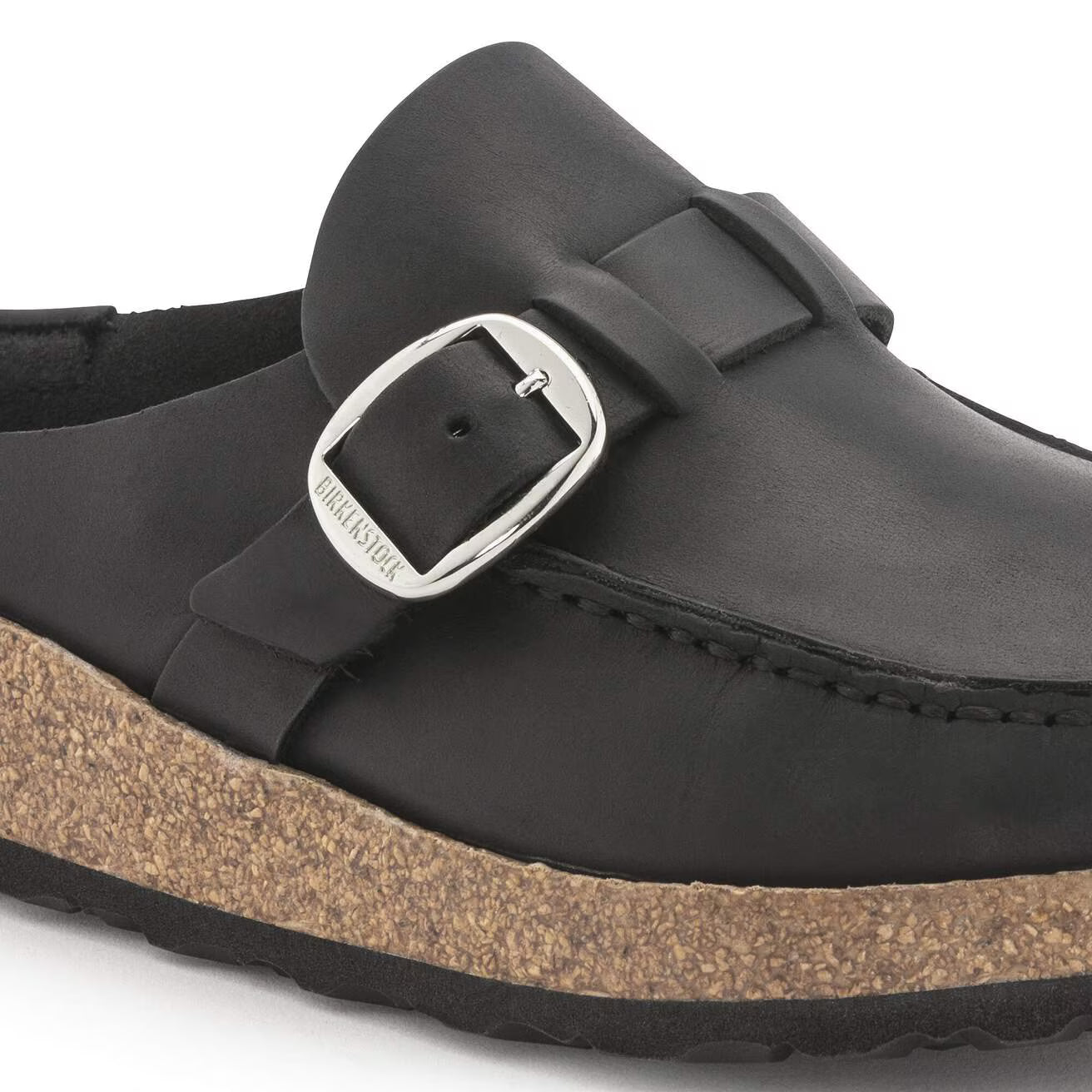 Birkenstock Women's Buckley Oiled Leather Regular Fit Moccasin Clog Black