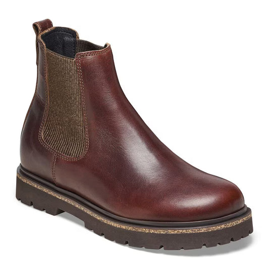 Birkenstock Women's Highwood Slip On Leather Chelsea Boots Chocolate Brown