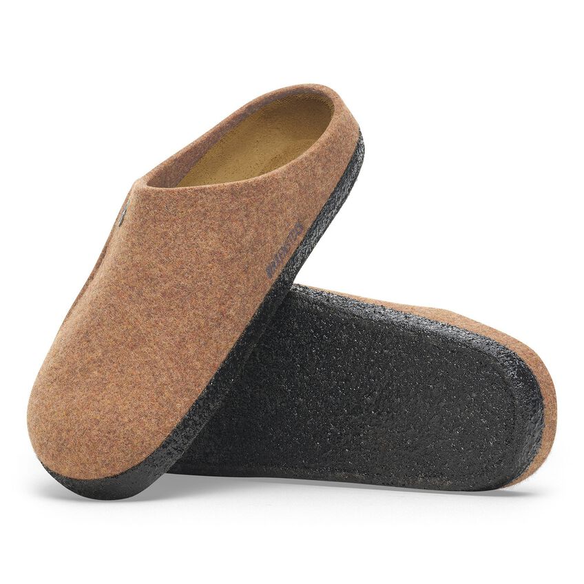 Birkenstock Unisex Zermatt Wool Felt Clog Slippers Toffee Brown