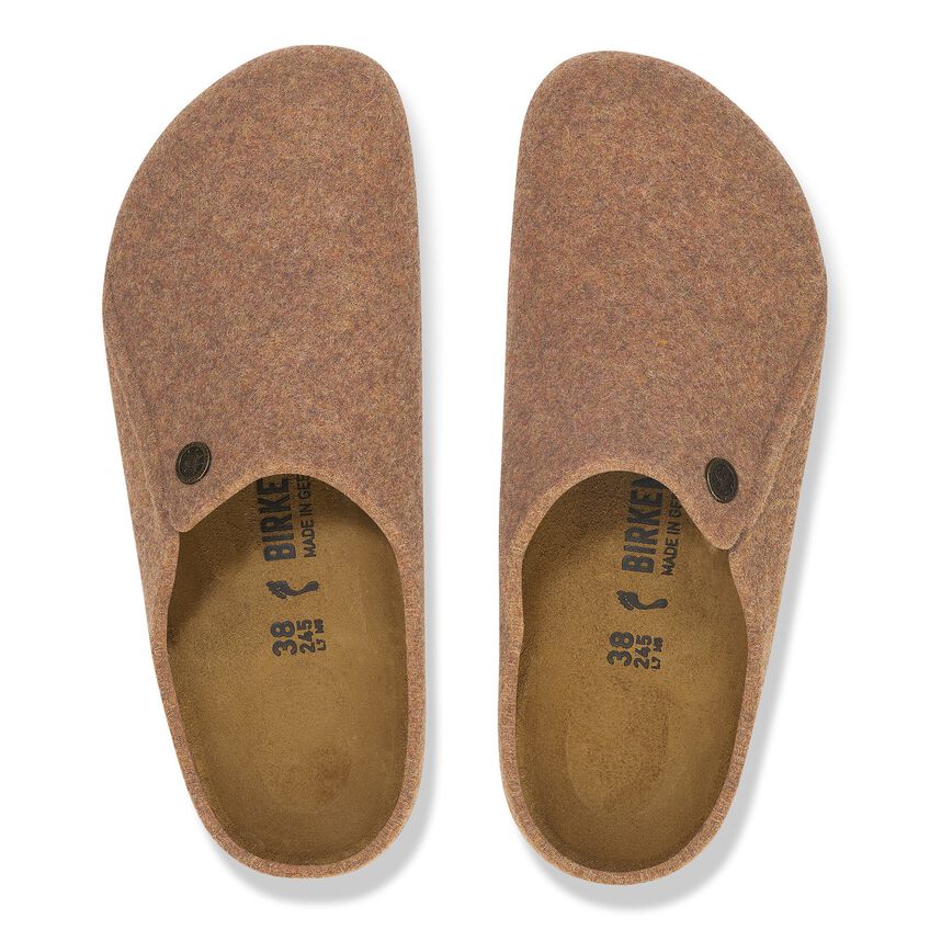 Birkenstock Unisex Zermatt Wool Felt Clog Slippers Toffee Brown