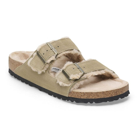 Birkenstock Women's Arizona Shearling Suede Leather Taupe