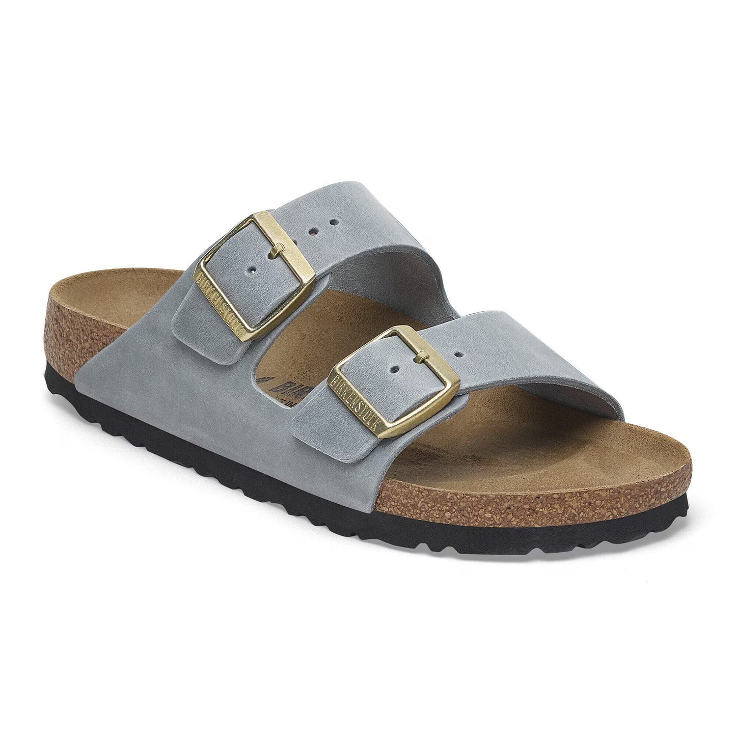 Birkenstock Women's Arizona Oiled Leather Regular Fit Sandals Basalt Grey