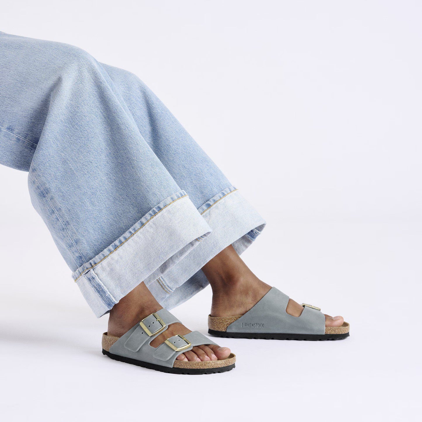 Birkenstock Women's Arizona Oiled Leather Regular Fit Sandals Basalt Grey