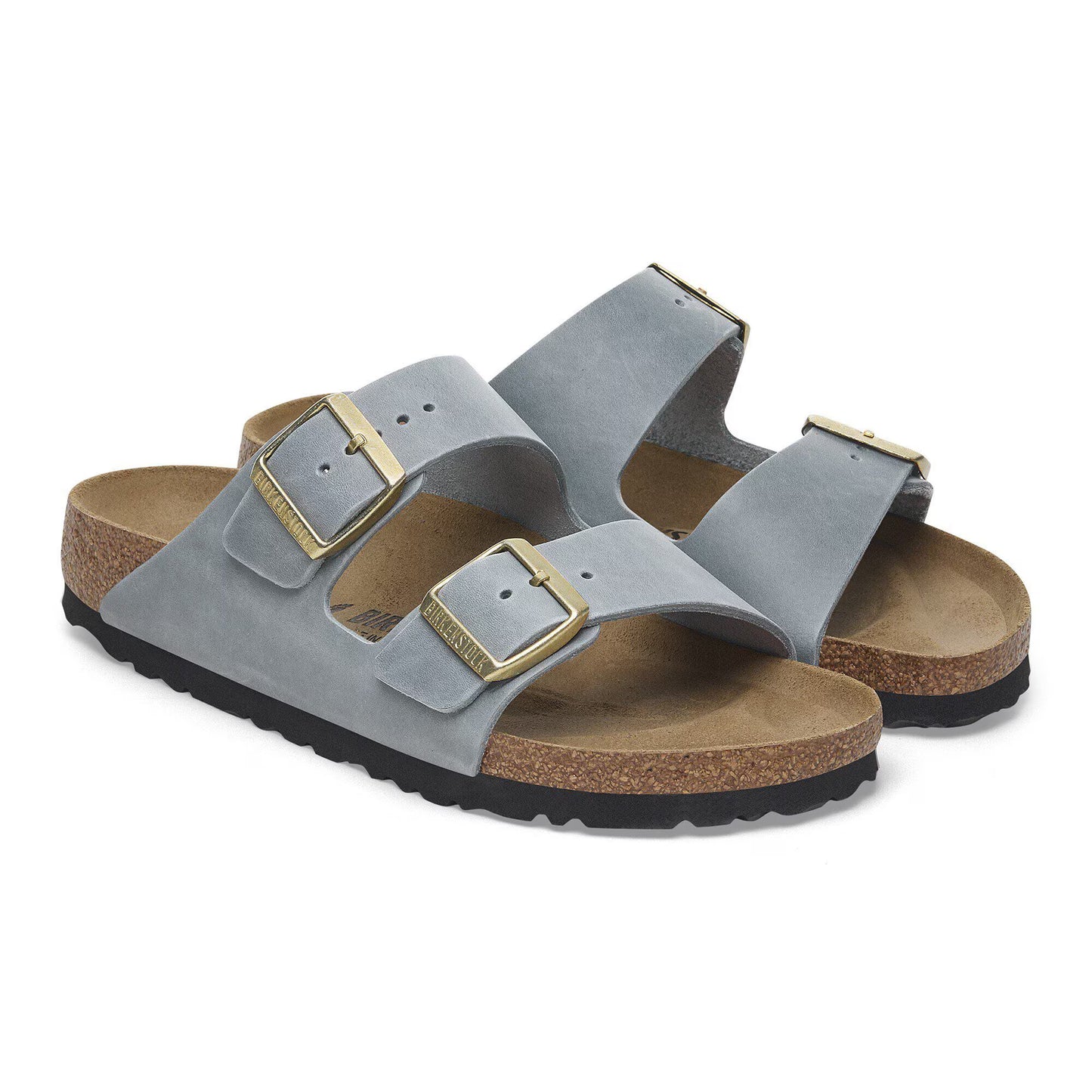 Birkenstock Women's Arizona Oiled Leather Regular Fit Sandals Basalt Grey