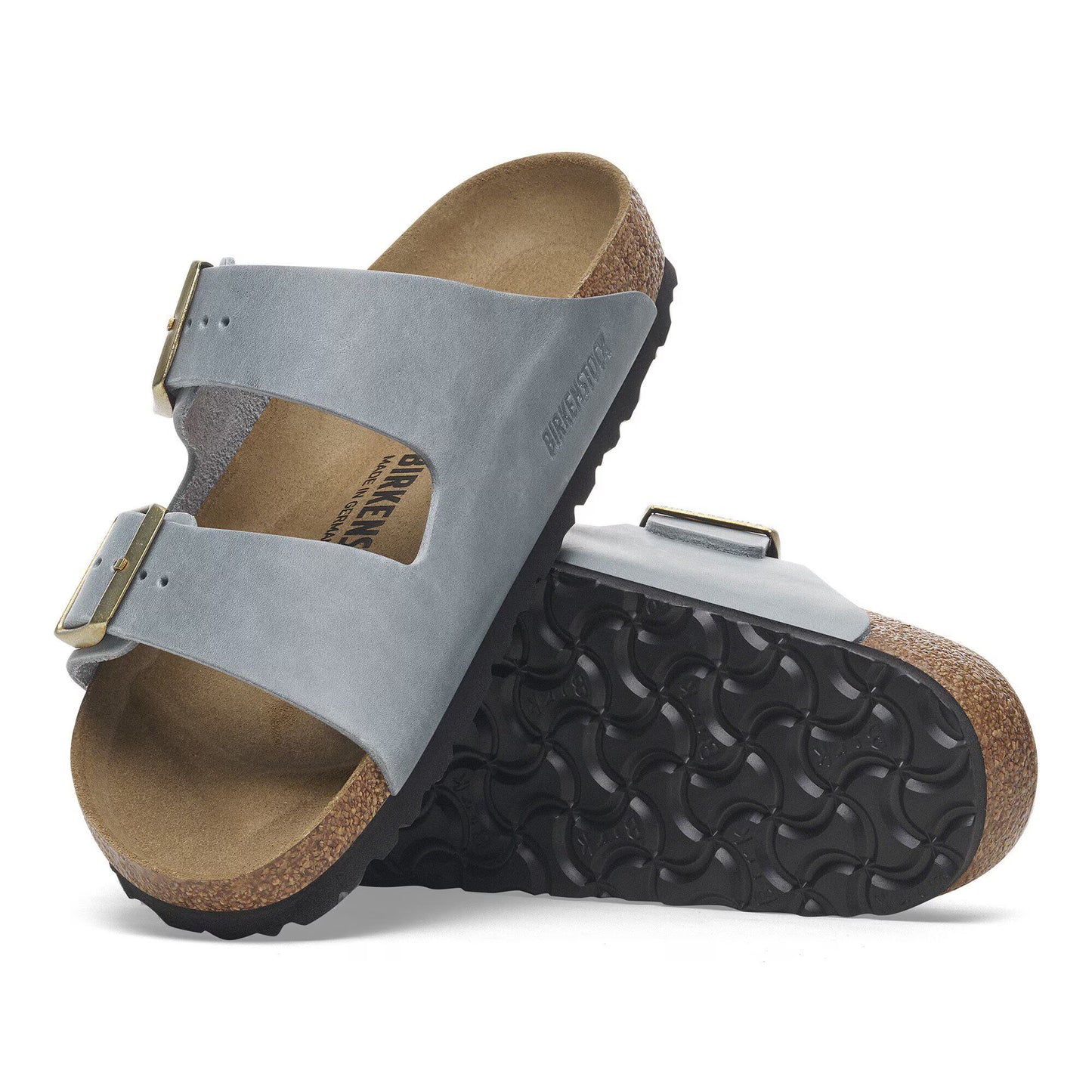 Birkenstock Women's Arizona Oiled Leather Regular Fit Sandals Basalt Grey