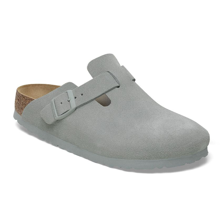 Birkenstock Unisex Boston Suede Leather Clogs Pure Sage
