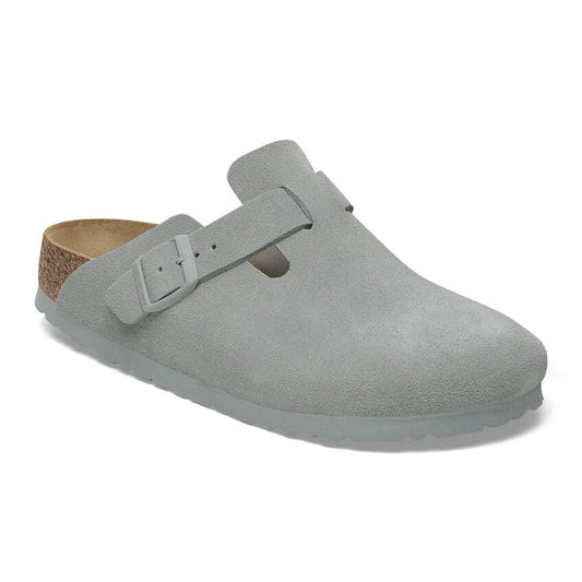 Birkenstock Unisex Boston Suede Leather Clogs Pure Sage