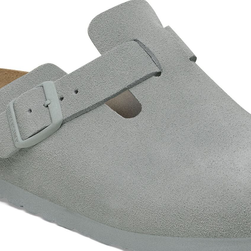 Birkenstock Unisex Boston Suede Leather Clogs Pure Sage