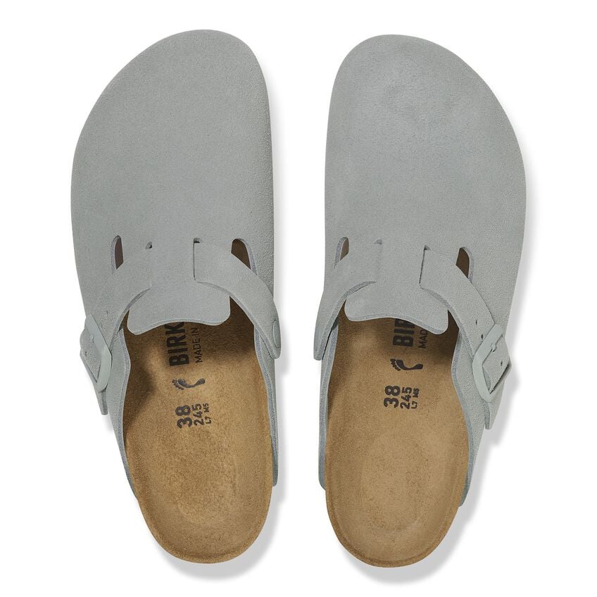 Birkenstock Unisex Boston Suede Leather Clogs Pure Sage