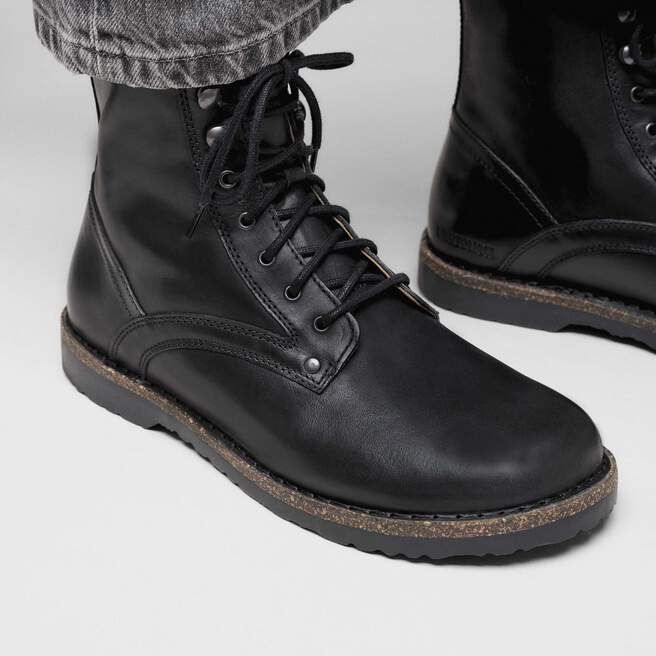 Birkenstock Unisex Bryson Leather Lace-Up Boots Black