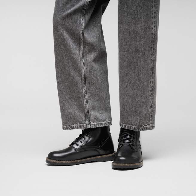 Birkenstock Unisex Bryson Leather Lace-Up Boots Black