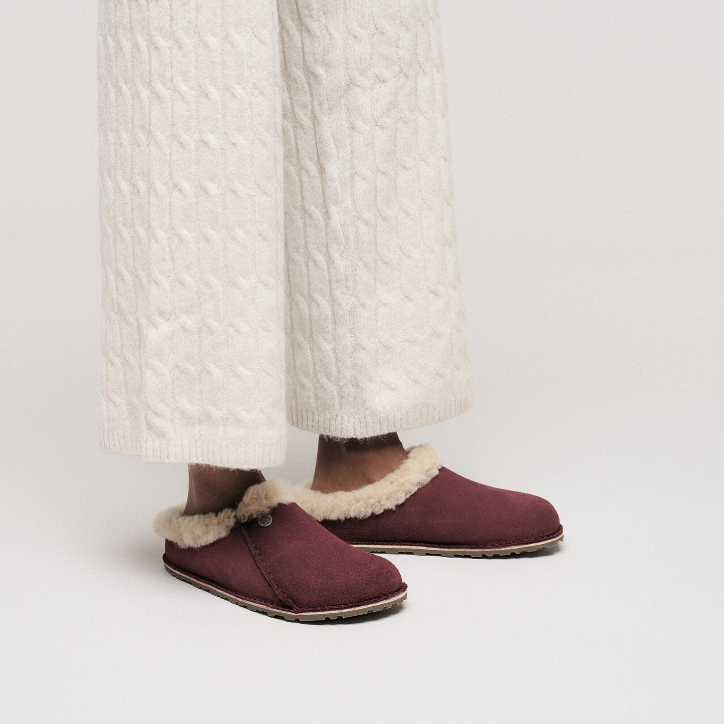 Birkenstock Unisex Zermatt Premium Suede Leather Clog Slippers Zinfandel