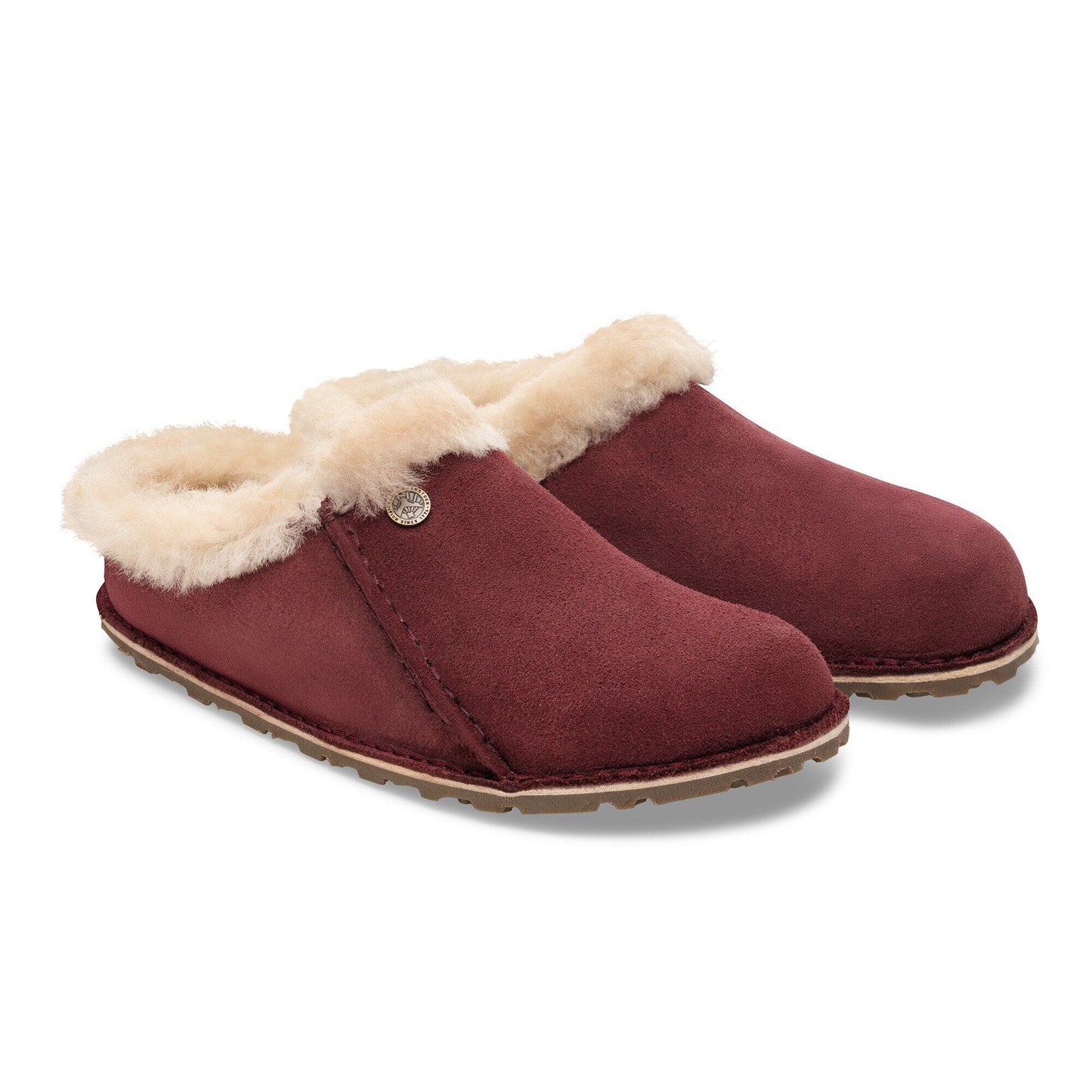 Birkenstock Unisex Zermatt Premium Suede Leather Clog Slippers Zinfandel