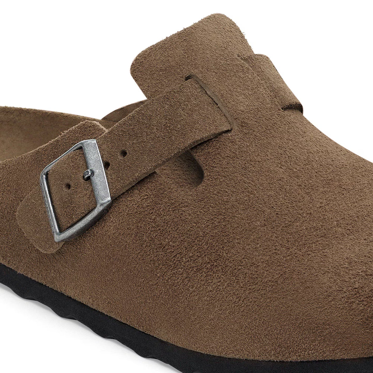 Birkenstock Women's Boston Soft Footbed Suede Leather Clogs Dark Tea Tonal