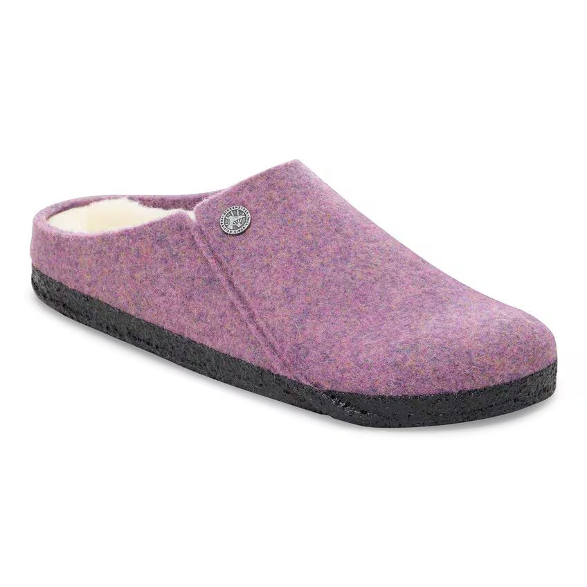 Birkenstock Women's Zermatt Shearling Wool Felt Clog Slippers Mauve Melange