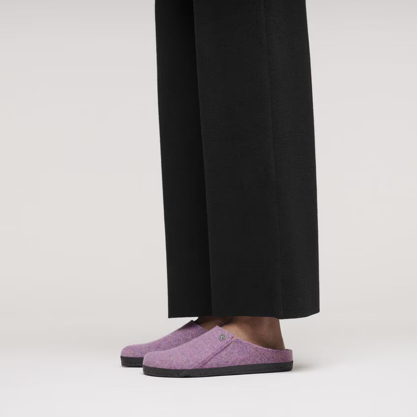 Birkenstock Women's Zermatt Shearling Wool Felt Clog Slippers Mauve Melange
