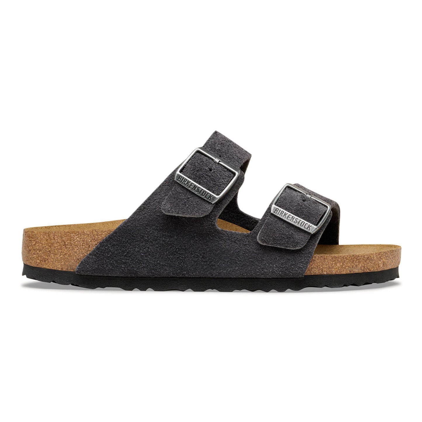 Birkenstock Unisex Arizona LEVE Suede Leather Sandals Charcoal Grey