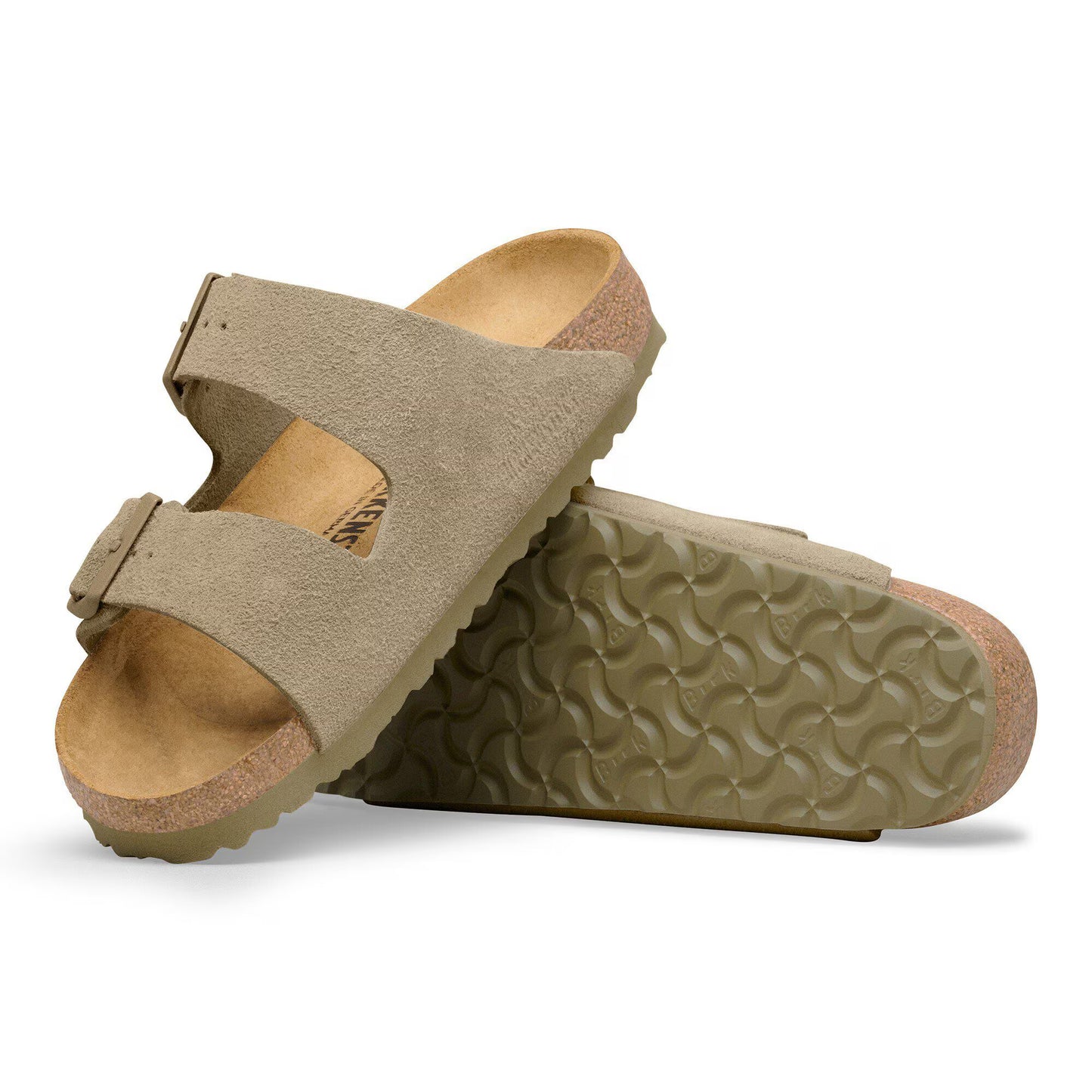 Birkenstock Women's Arizona LEVE Suede Leather Sandals Faded Khaki