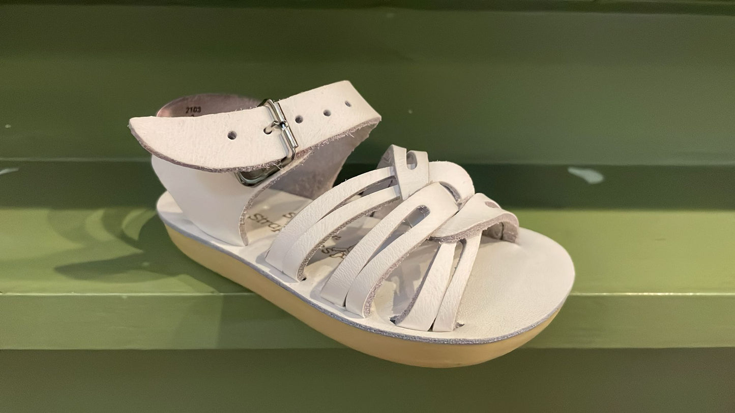 Salt-Water Chldrens Trap Wee Leather Sandals White