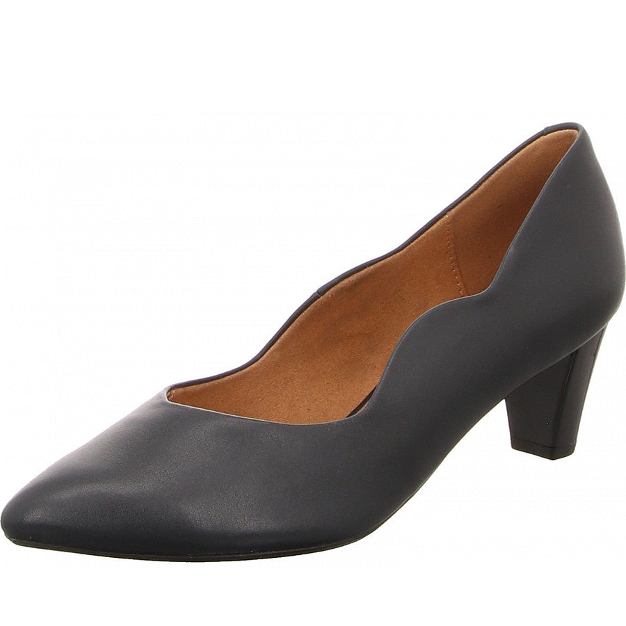 Caprice Women's 9-22400-41 Leather Pump Heel Shoes Ocean Blue
