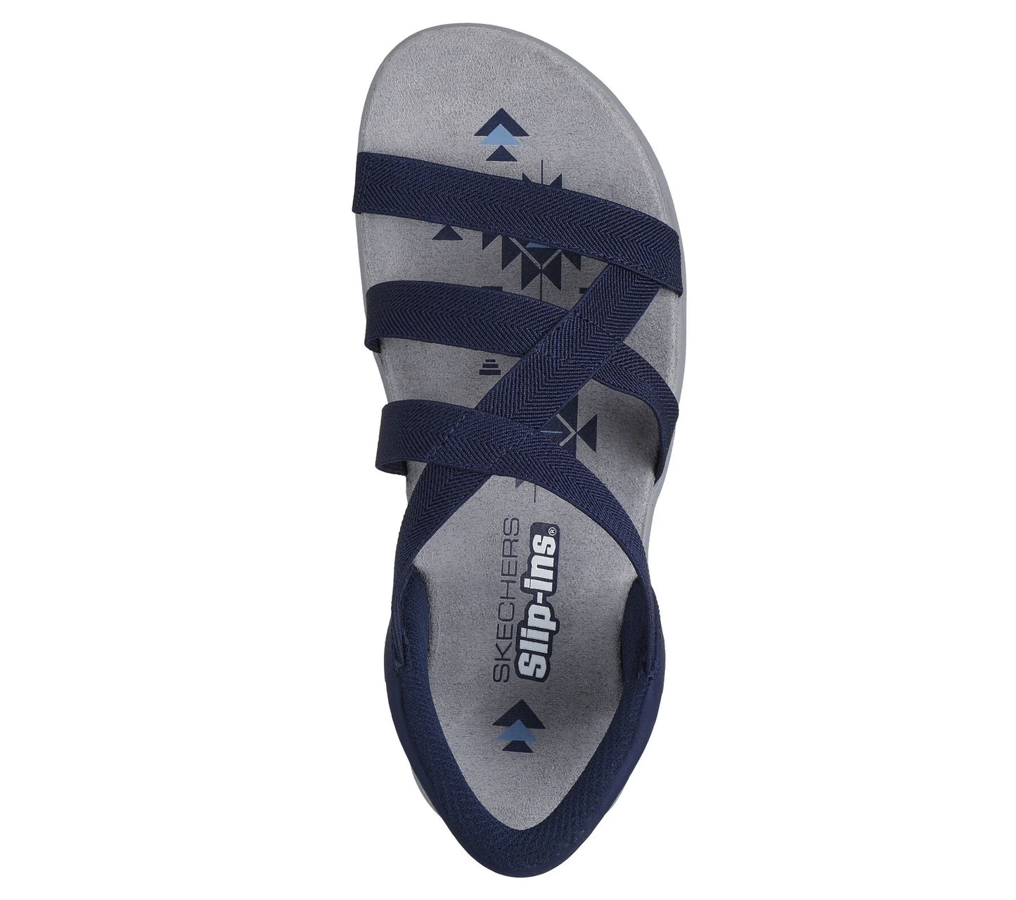 Skechers Women's 163460/NVY Slip-ins: Reggae Slim - Stretch Flex Sandals Navy Blue