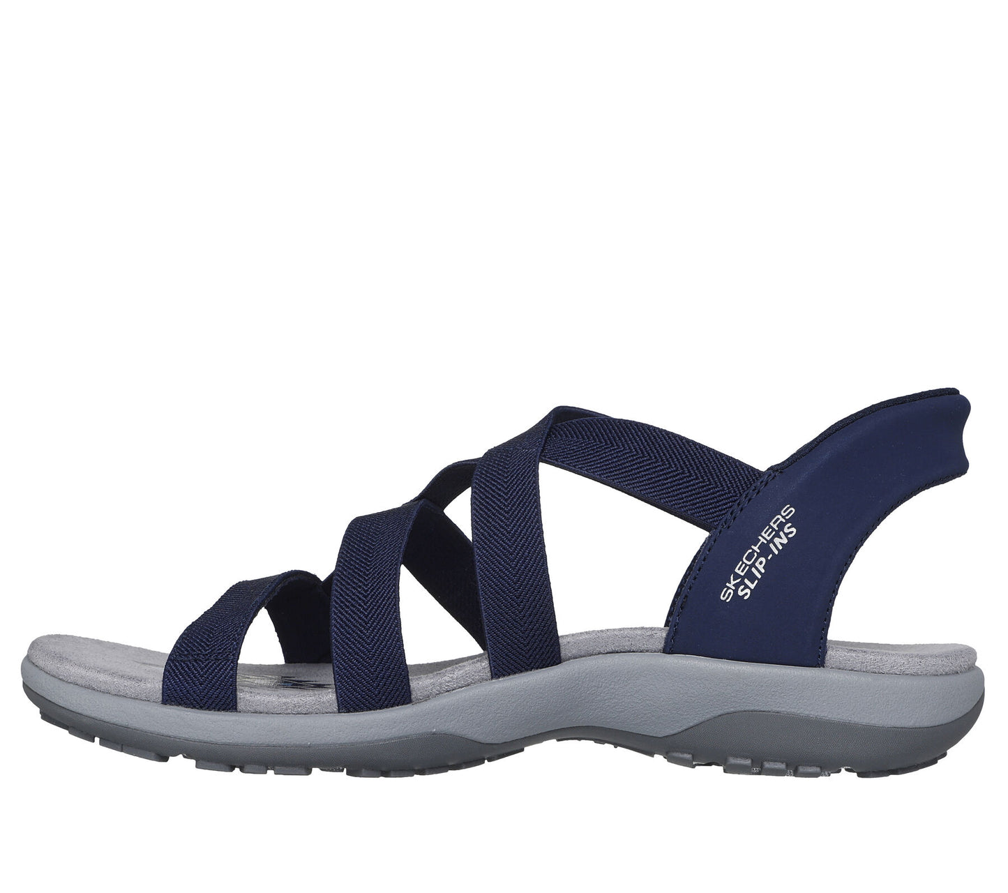 Skechers Women's 163460/NVY Slip-ins: Reggae Slim - Stretch Flex Sandals Navy Blue