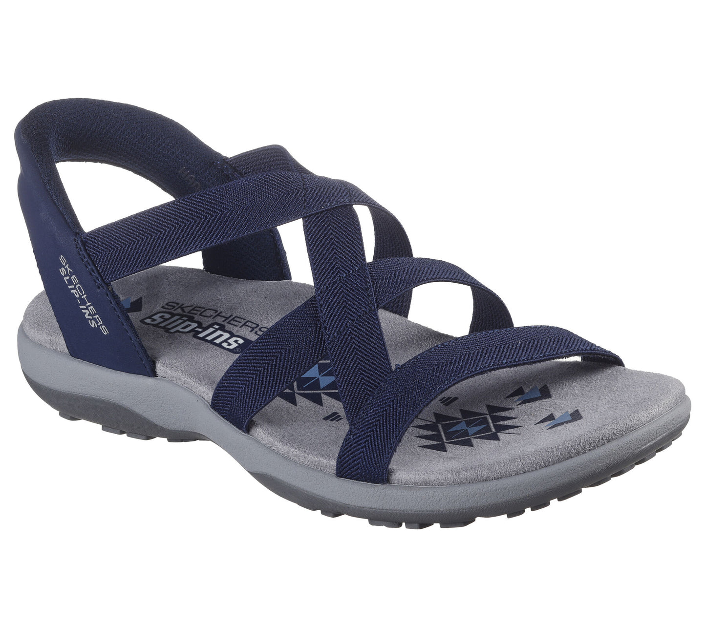 Skechers Women's 163460/NVY Slip-ins: Reggae Slim - Stretch Flex Sandals Navy Blue