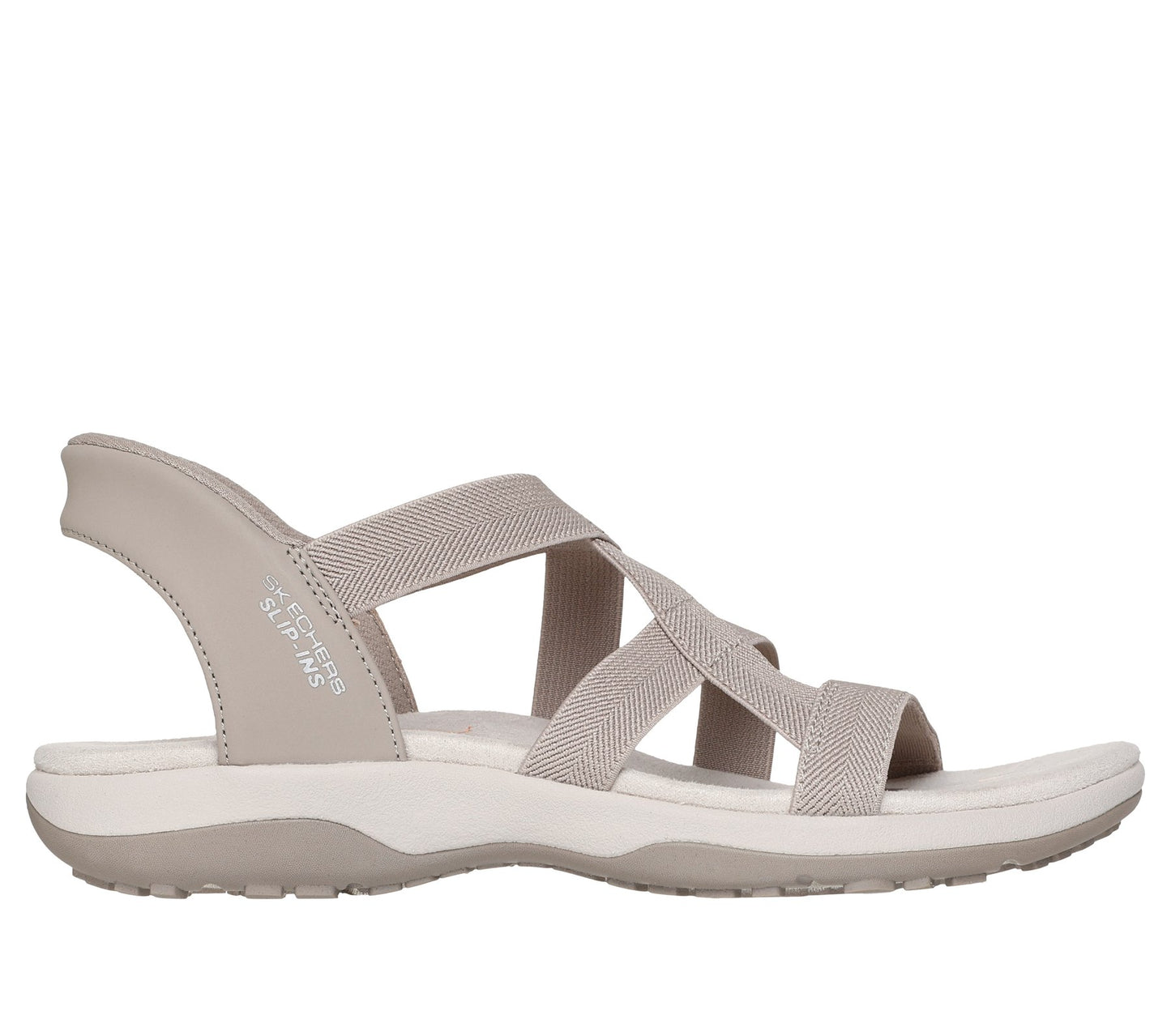 Skechers Women's 163460/TPE Slip-ins: Reggae Slim - Stretch Flex Sandals Taupe