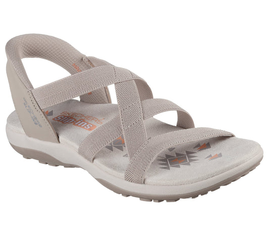 Skechers Women's 163460/TPE Slip-ins: Reggae Slim - Stretch Flex Sandals Taupe