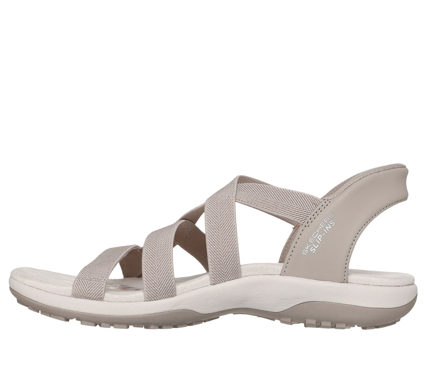 Skechers Women's 163460/TPE Slip-ins: Reggae Slim - Stretch Flex Sandals Taupe