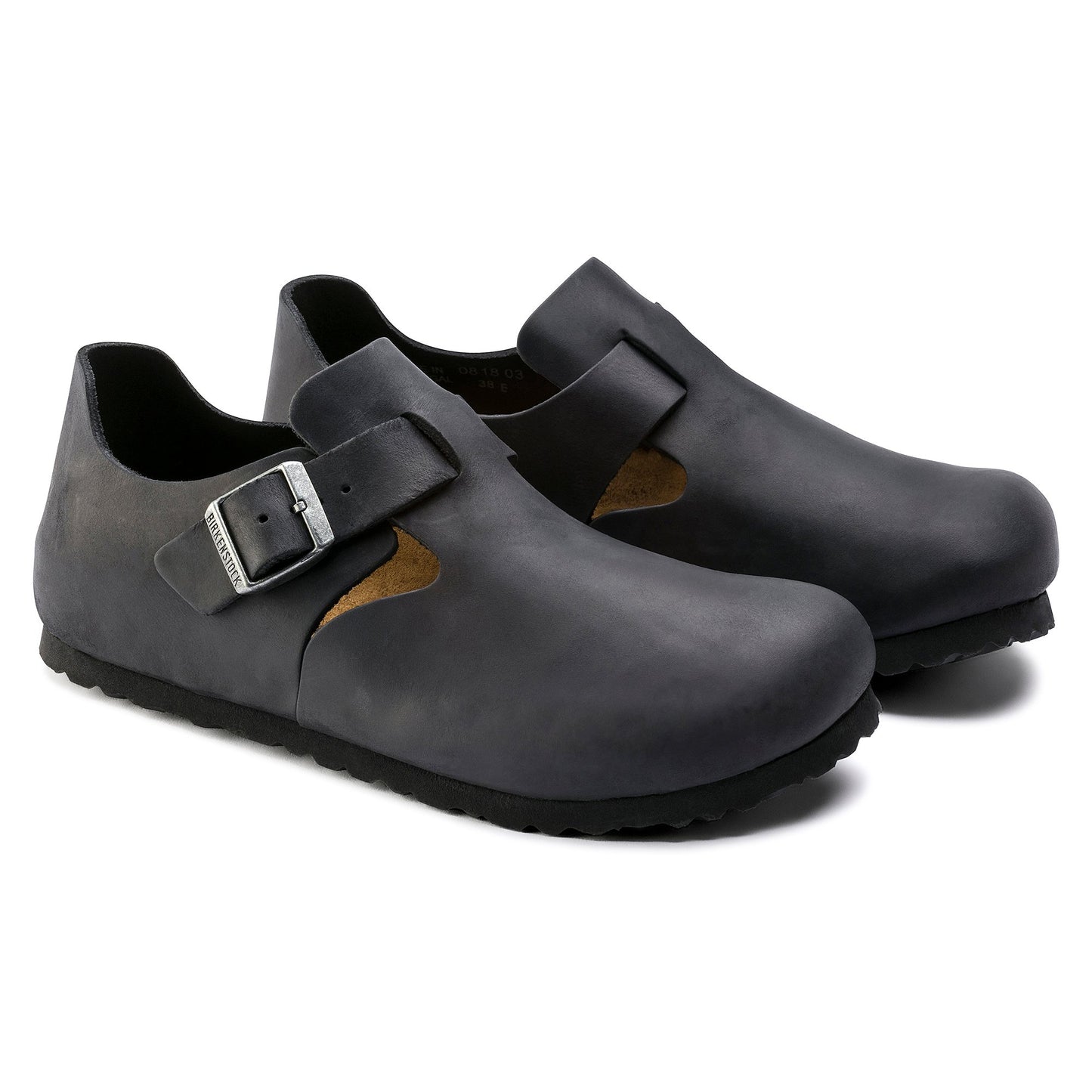 Birkenstock Unisex's London Oiled Leather Clog Shoes Black
