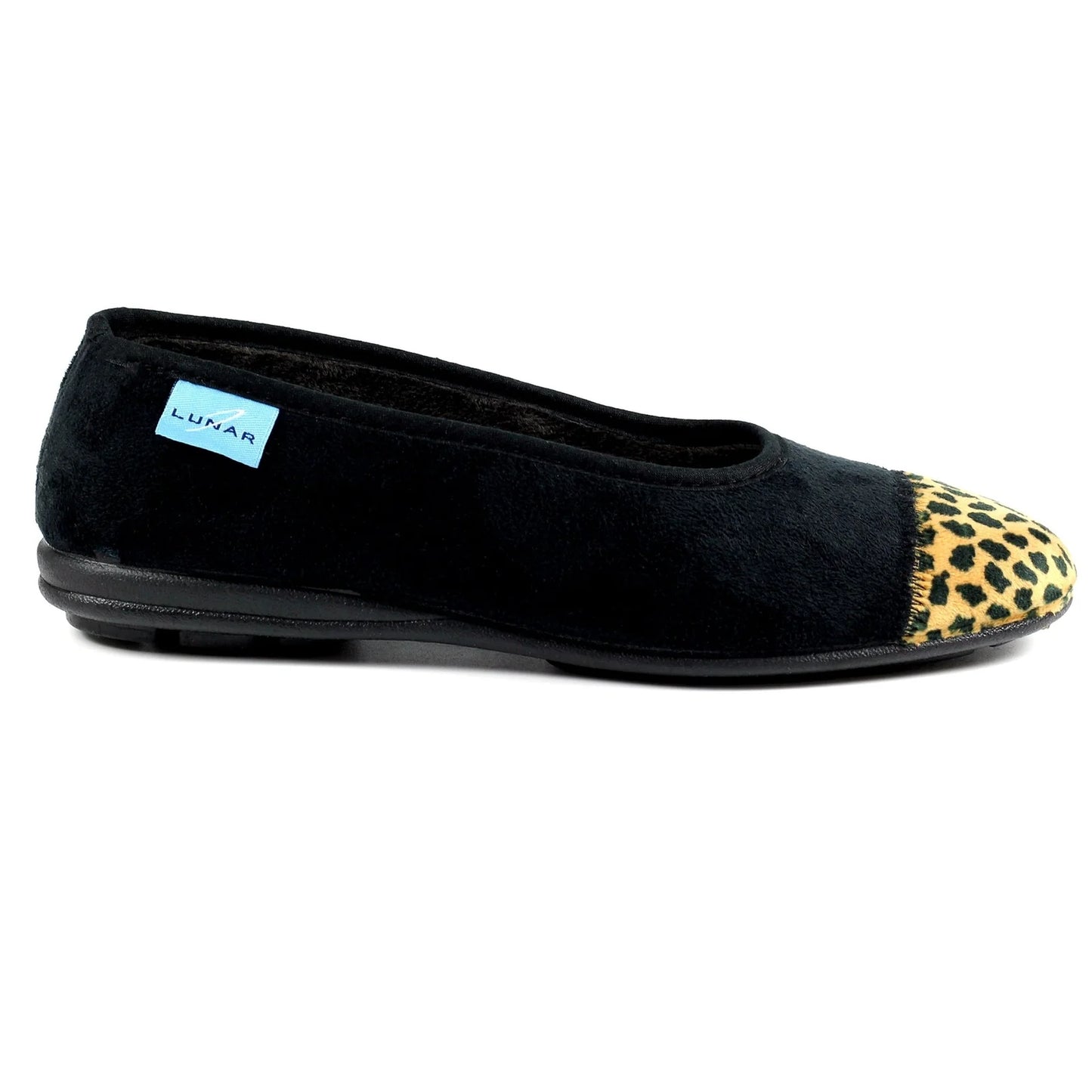 Lunar Women's KLA131 BK Jessie Black Leopard Pump Slipper