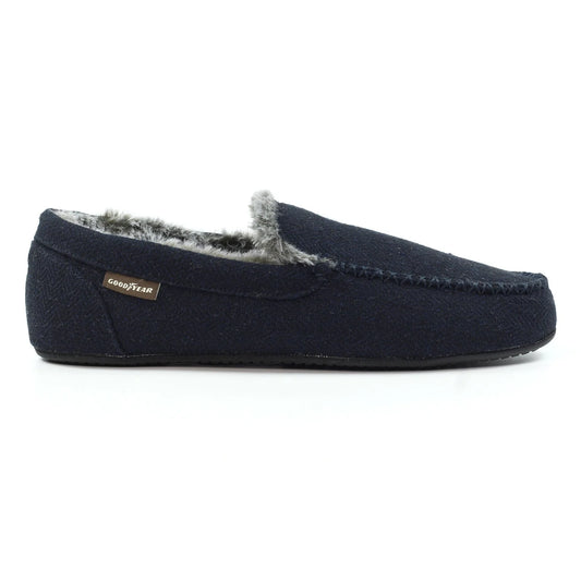 Lunar Men's Lazy Dogz KMA005 BL Hendrix Navy Slipper