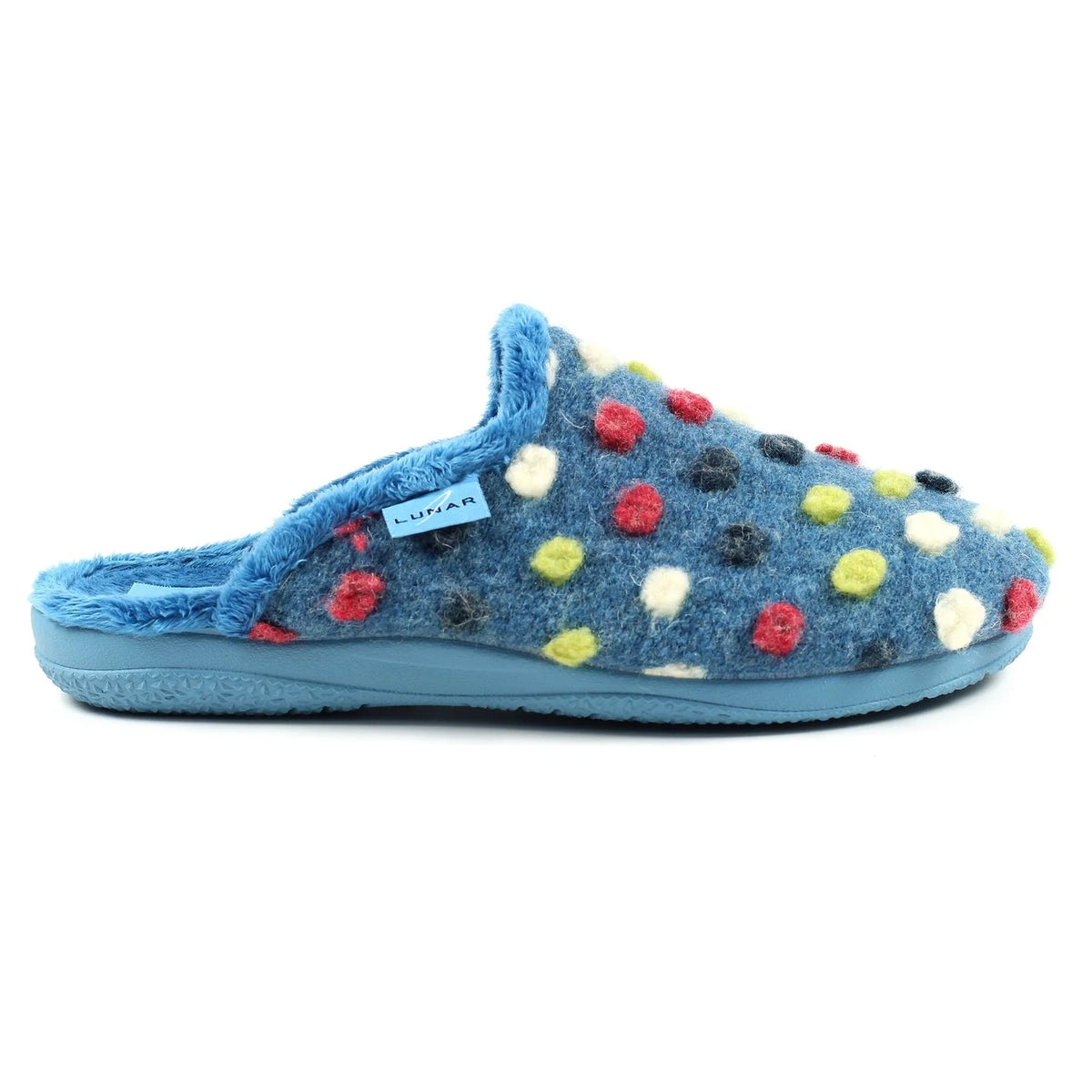 Lunar Women's KLA126 Montreal Mule Slippers in Mid-Blue