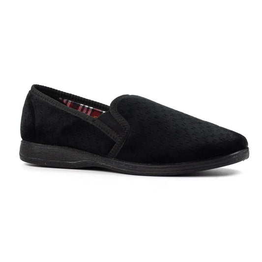 Lunar Men's Lazy Dogz KMD105 BK Tamar II Black Slipper