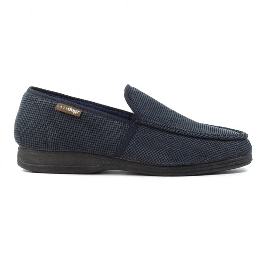 Lunar Men's Lazy Dogz KMD110 BL Dylan Navy Slipper