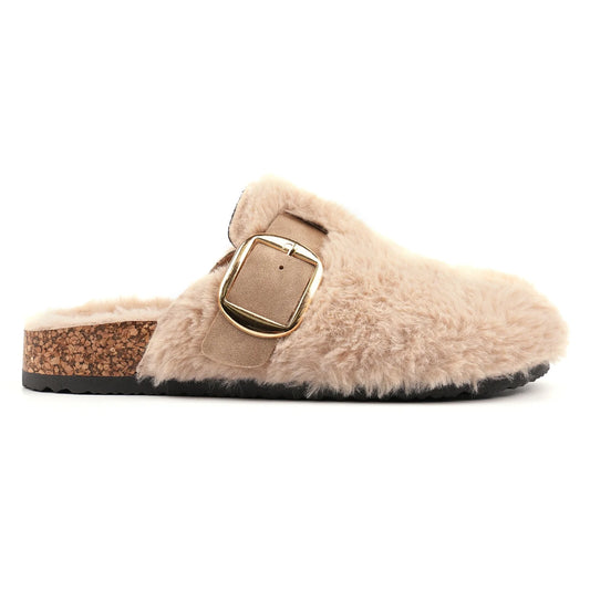 Lunar Women's KLC002 Rhianna Beige Mule Slipper