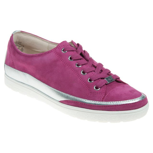 Caprice Women's 9-23654-42 Casual Leather Trainers Fushia Suede