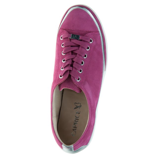 Caprice Women's 9-23654-42 Casual Leather Trainers Fushia Suede
