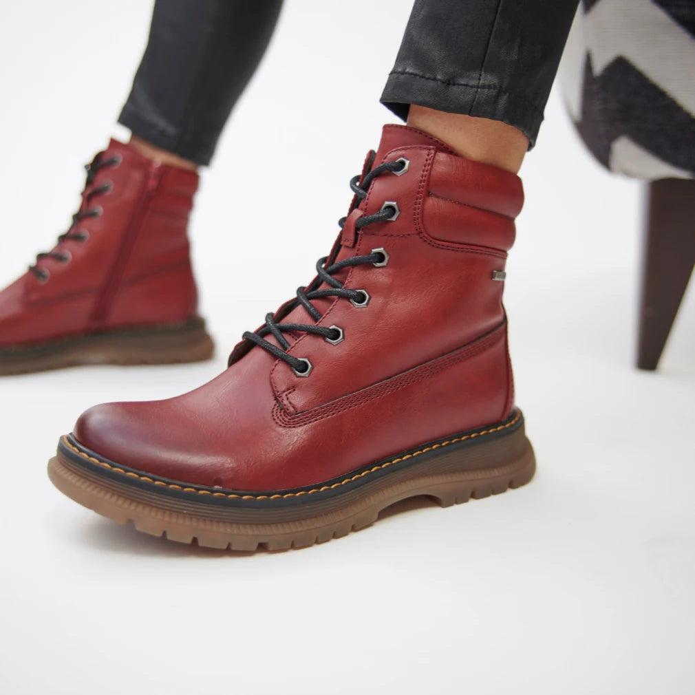 Josef Seibel Women's Westland Peyton 01 Vegan Waterproof Comfort Boots Red