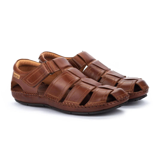 Pikolinos Men's Tarifa 06J-5433 Leather Flat Sandals Cuero Brown